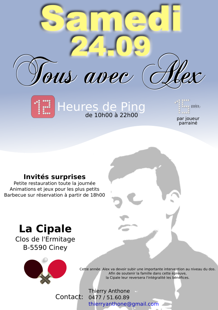 Tous avec Alex – 12 heures de ping