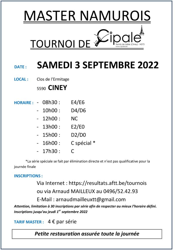 Master La Cipale 2022 + Résultats (Photos)