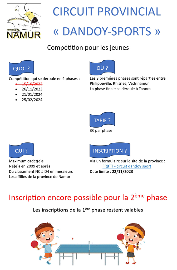 Circuit provincial « DANDOY-SPORTS » Saison 2023-2024